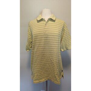 Callaway Golf Mens Yellow Striped Cotton Polo Shirt Size L